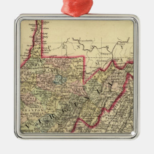 County map West Virginia Metalen Ornament