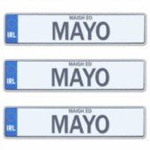 County Mayo Iers Reg Bord Decal Stickers x 3 (Voorkant)