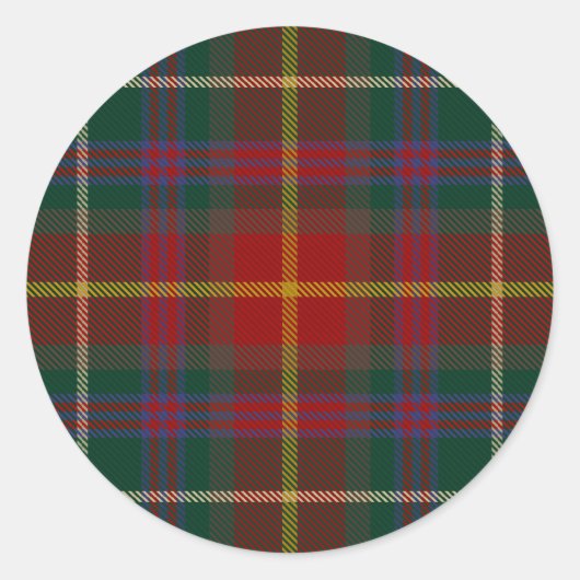 County Meath Irish Tartan Ronde Sticker (Voorkant)