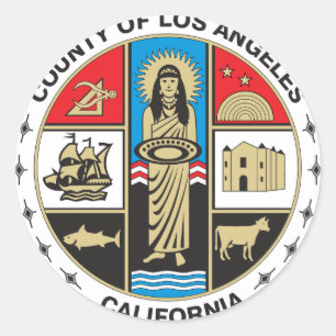 County of Los Angeles seal Ronde Sticker