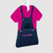 County Overalls Hot Pink kerstversiering Ornament (voorkant)