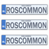 County Roscommon Irish Reg Bord Decal Stickers x3 (Voorkant)