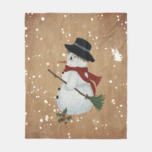 County Snowman Fleece Blanket (Voorkant)