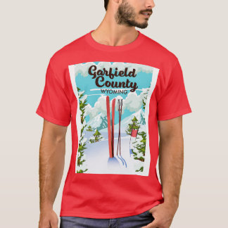 County Wyoming Ski poster T-shirt