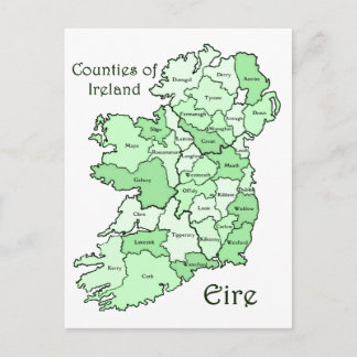 County's of Ireland Map Briefkaart