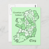 County's of Ireland Map Briefkaart (Voorkant / Achterkant)
