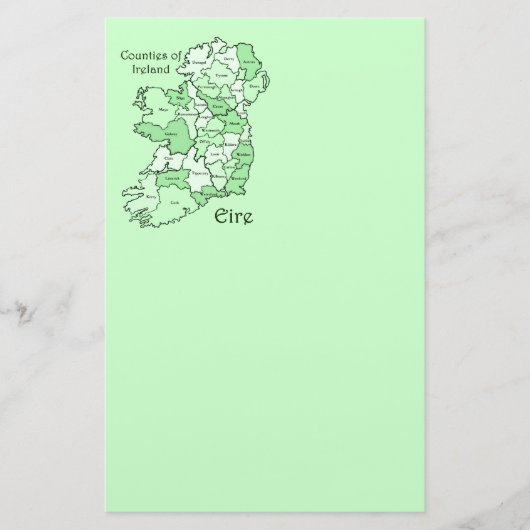 County's of Ireland Map Briefpapier (Voorkant)