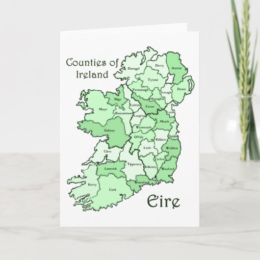 County's of Ireland Map Kaart (Voorkant)