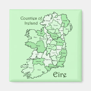 County's of Ireland Map Magneet