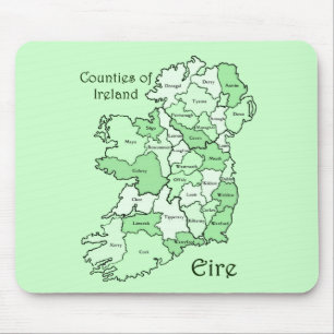 County's of Ireland Map Muismat