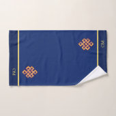 Coup d'infini et monogramme sur bleu marine (Serviette à main)