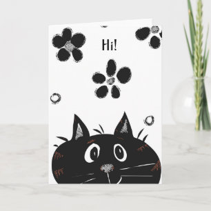 Coup d'oeil adorable de chat de huer une carte de