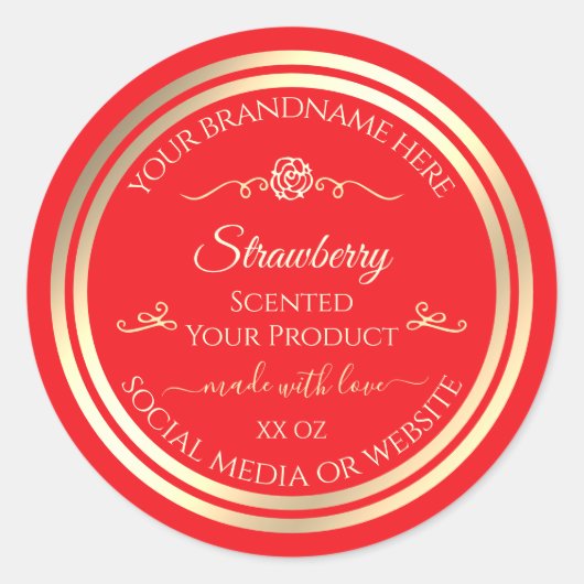 Coup d'oeil rouge Étiquette de produit Gold Frame (Devant)