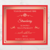 Coup d'oeil rouge Étiquette de produit Gold Frame (Étiquettes simples)