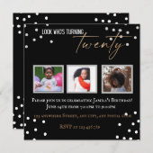 Coup noir et blanc Vingt Invitation (Devant / Derrière)