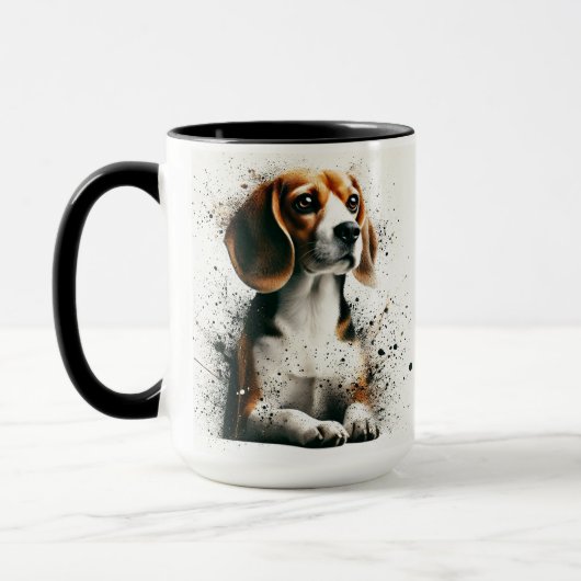 Coupe beagle Splatee de café Mug (Gauche)