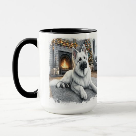 Coupe blanche allemande Shepard Christmas Mug (Gauche)