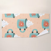 Coupe bleu clair avec motif sans vapeur, texture (Serviette de bain)