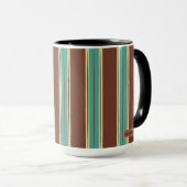 Coupe Brown de Mug avec Turquoise, Noir & Beige (Devant droit)