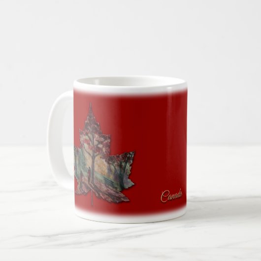 Coupe Canada Maple Leaf Art Mug Coffee sur mesure (Devant gauche)