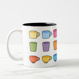 Coupe colorée et Motif de Mug | Cute Lover À Café 