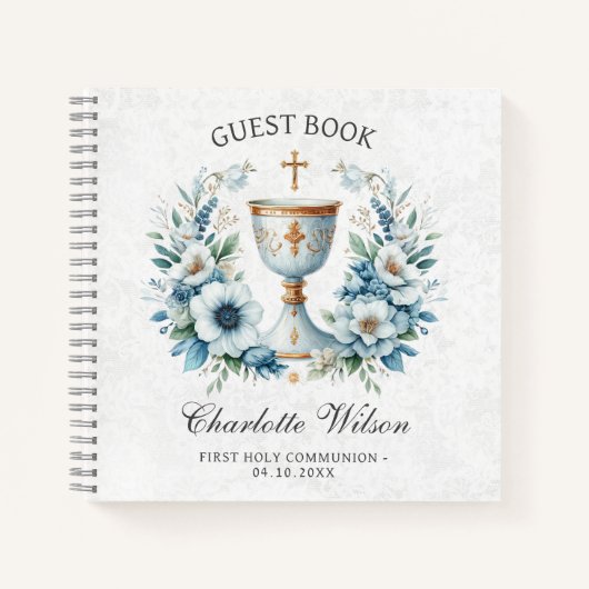 Coupe communion premier livre d'invité Holly Commu (Devant)