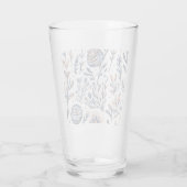 Coupe d'aquarelle bleu Floral en verre (Dos)