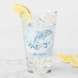 Coupe Dauphin Bleu Personnalisée en Verre
