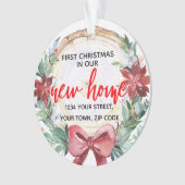 Coupe de bois rustique et poinsettia Wreath Nouvel (devant)