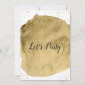 Coupe de brosse à aquarelle or sur invitation blan (Dos)