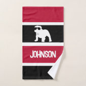 Coupe de Bulldog Personnalisée rouge noir blanc ra (Serviette à main)