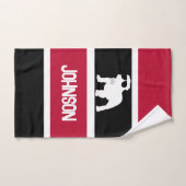 Coupe de Bulldog Personnalisée rouge noir blanc ra (Serviette à main)