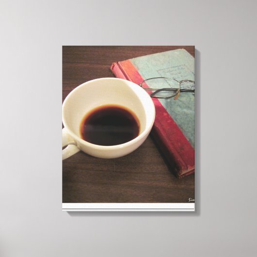 Coupe de café avec livre sur toile (Recto)