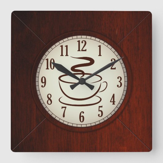 Coupe de café Bois Mur Horloge (Recto)