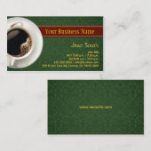 Coupe de café Damask Carte de visite vert (Devant / Derrière)