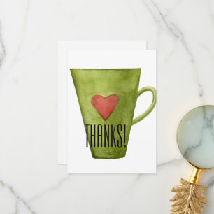 Coupe de café et Carte de remerciements Heart Flat