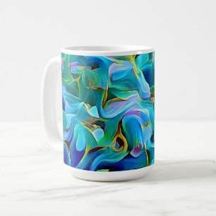 Coupe de café Fleur sauvage bleu Pétales Art Mug