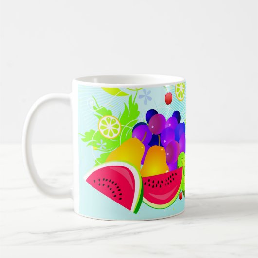 Coupe De Café Mug De Conception De Fruits Mélangés (Gauche)