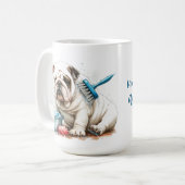 Coupe de café Mug de Noël Bath Bulldog Blanc (Devant gauche)