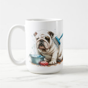 Coupe de café Mug de Noël Bath Bulldog Blanc