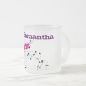 Coupe de café Mug en verre glacé rose vert peint (Devant droit)