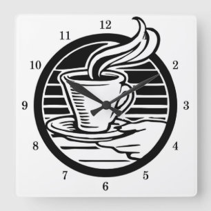 Coupe de café très Cool et horloge murale de souco