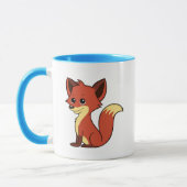 Coupe de caricature Fox Blue et White Mug (Gauche)