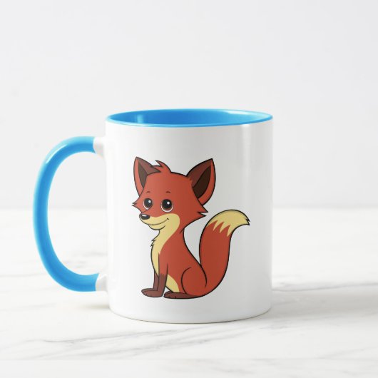 Coupe de caricature Fox Blue et White Mug (Gauche)