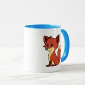 Coupe de caricature Fox Blue et White Mug (Devant droit)