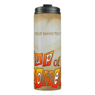 Coupe de croûte de café. Bouteille isotherme