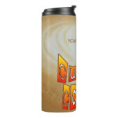 Coupe de croûte de café. Bouteille isotherme (Tourné sur la gauche)