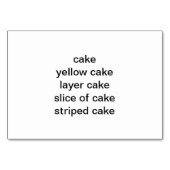 Coupe de gâteau jaune lisant des cartes de poche p (Dos)