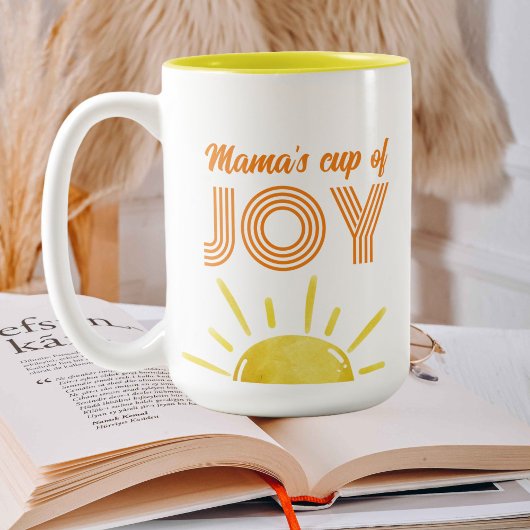Coupe de la joie de maman - mug jaune rétro