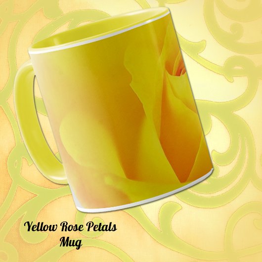 Coupe de la Mug de pétales Roses de rêve jaune